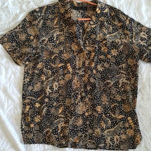 A button down patterned shirt